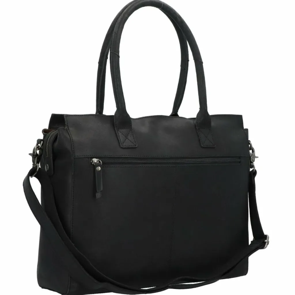 Burkely Schultertaschen<Vintage Doris Schultertasche Leder 39 cm Laptopfach black