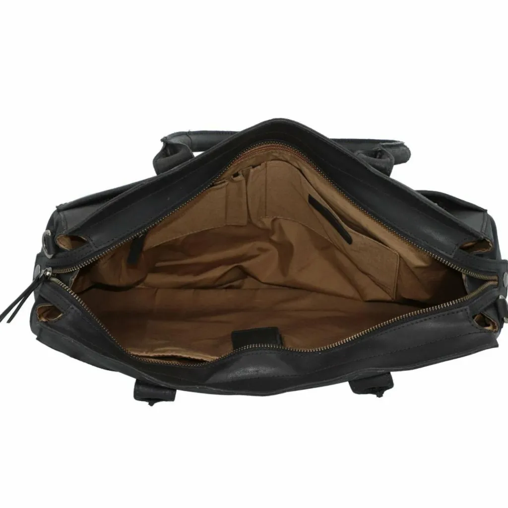 Burkely Schultertaschen<Vintage Doris Schultertasche Leder 39 cm Laptopfach black