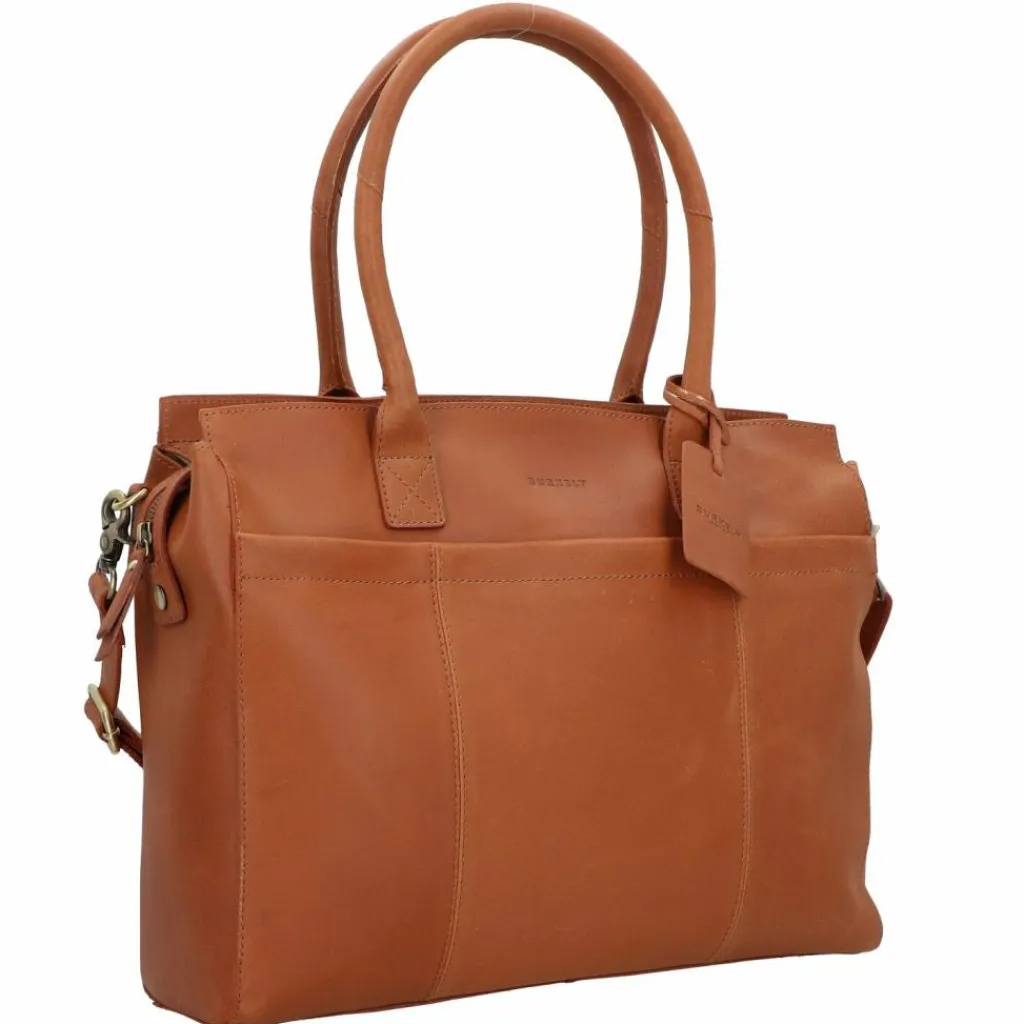 Outlet Burkely Vintage Doris Schultertasche Leder 39 cm Laptopfach cognac