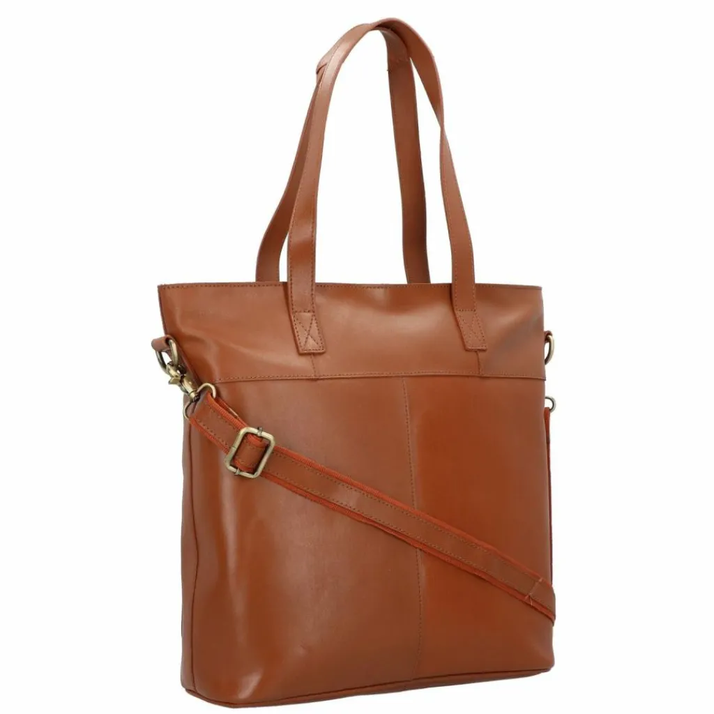 Burkely Schultertaschen<Vintage Jade Schultertasche Leder 36 cm Laptopfach cognac