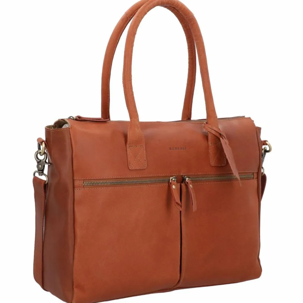 Sale Burkely Vintage Valerie Schultertasche Leder 39 cm Laptopfach cognac