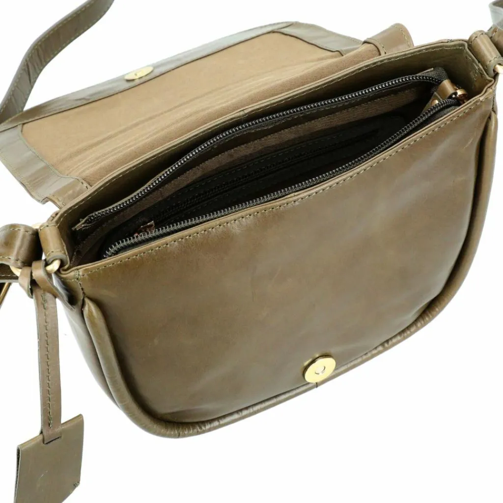 Burkely Umhängetaschen<Vintage Veda Umhängetasche Leder 22 cm olive