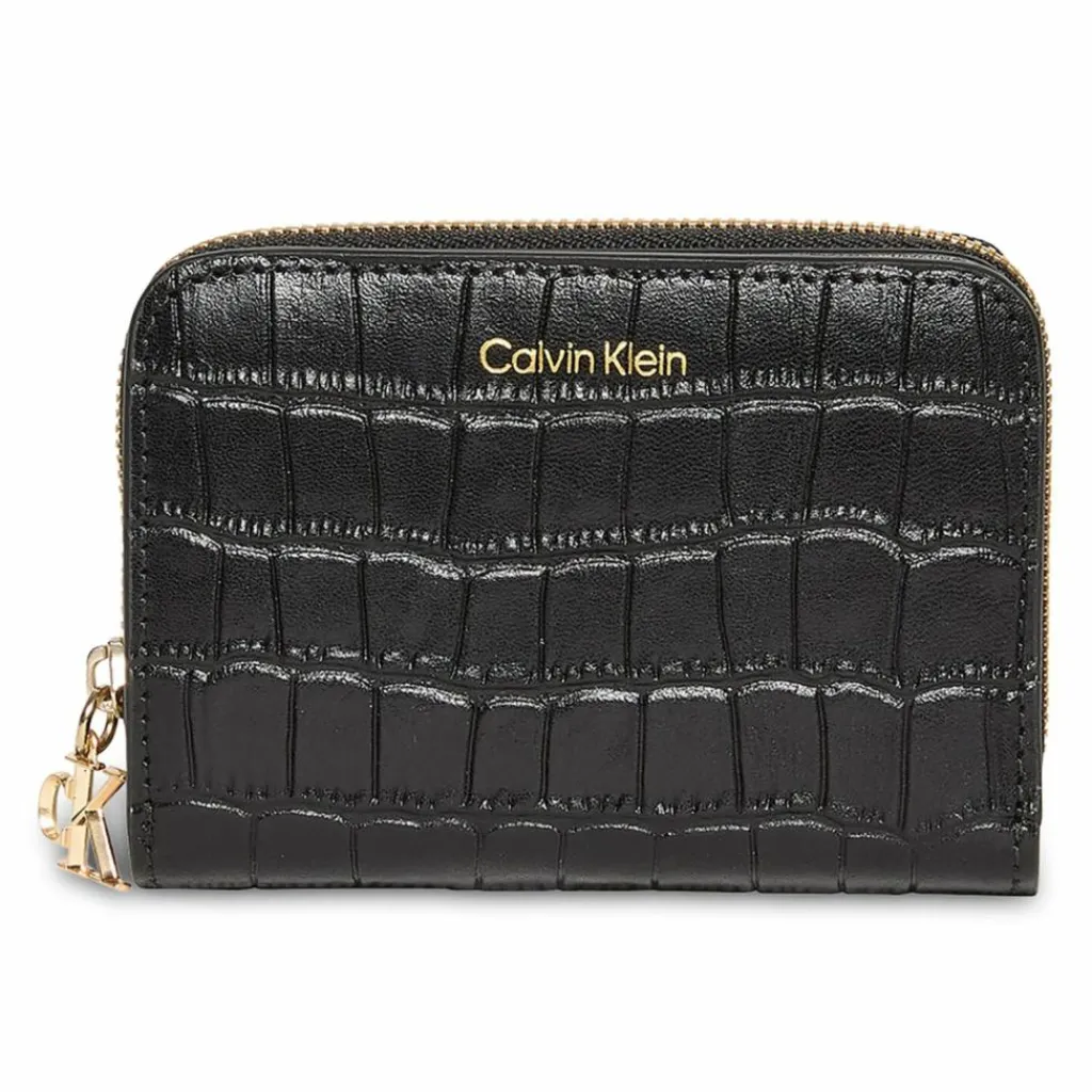 Hot Calvin Klein CK Croc Geldbörse Leder 13 cm black