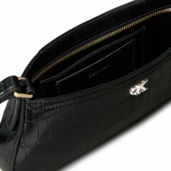Calvin Klein Schultertaschen|Henkeltaschen<CK Croc Schultertasche 27 cm black