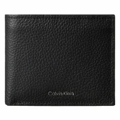 Calvin Klein Herrengeldbörsen Querformat<CK Leather Geldbörse RFID Schutz Leder 11 cm black