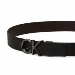 Outlet Calvin Klein CK Metal Bombe Gürtel Leder ck black pebble