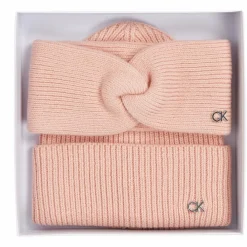 Sale Calvin Klein Ck Metal Strickmütze und Stirnband Geschenkset petal blush