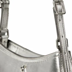 New Calvin Klein CK Metallic Schultertasche 27 cm silver metallic