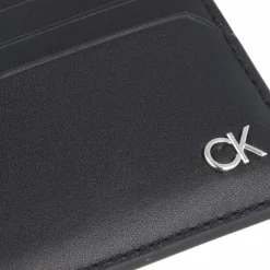 Calvin Klein Visitenkartenetuis<Metal CK Kreditkartenetui Leder 10 cm black
