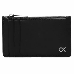 Calvin Klein Visitenkartenetuis<Metal CK Kreditkartenetui Leder 12.5 cm ck black