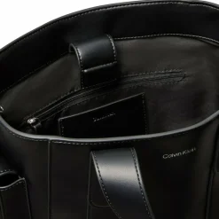 Calvin Klein Shopper|Schultertaschen<Webbing Shopper Tasche 34 cm black - shiny nickel