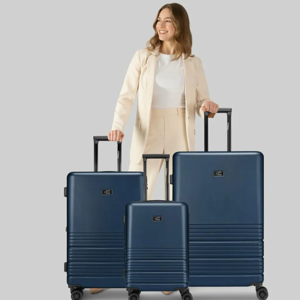 Outlet camel active Hanoi 4 Rollen Kofferset 3-teilig mit Dehnfalte dark blue