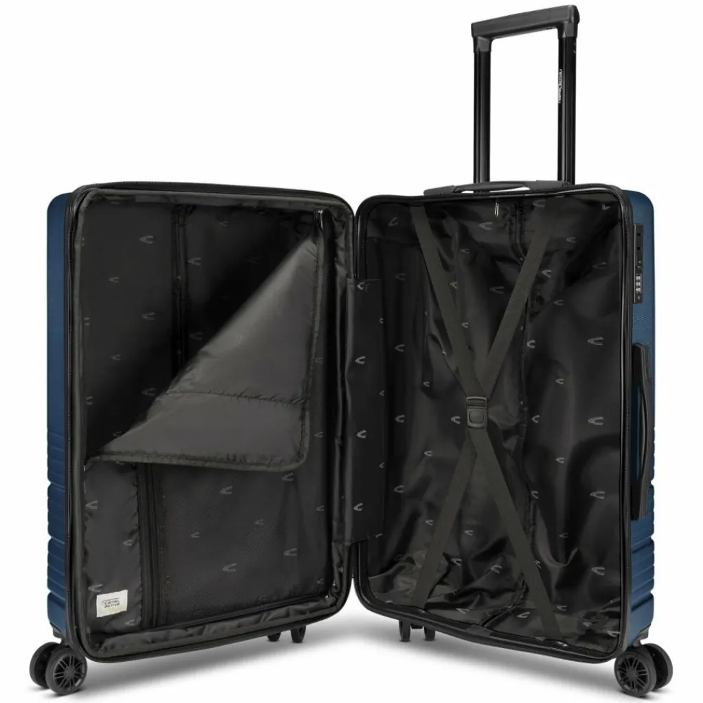 Outlet camel active Hanoi 4 Rollen Kofferset 3-teilig mit Dehnfalte dark blue
