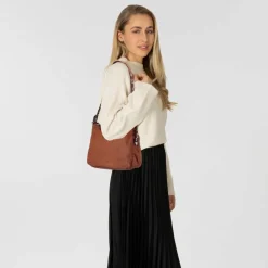 Campomaggi Henkeltaschen|Schultertaschen<Giuliana Schultertasche Leder 36 cm cognac