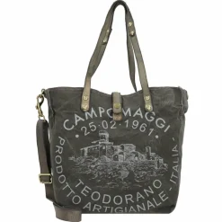 New Campomaggi Schultertasche 30 cm grigio-cemento