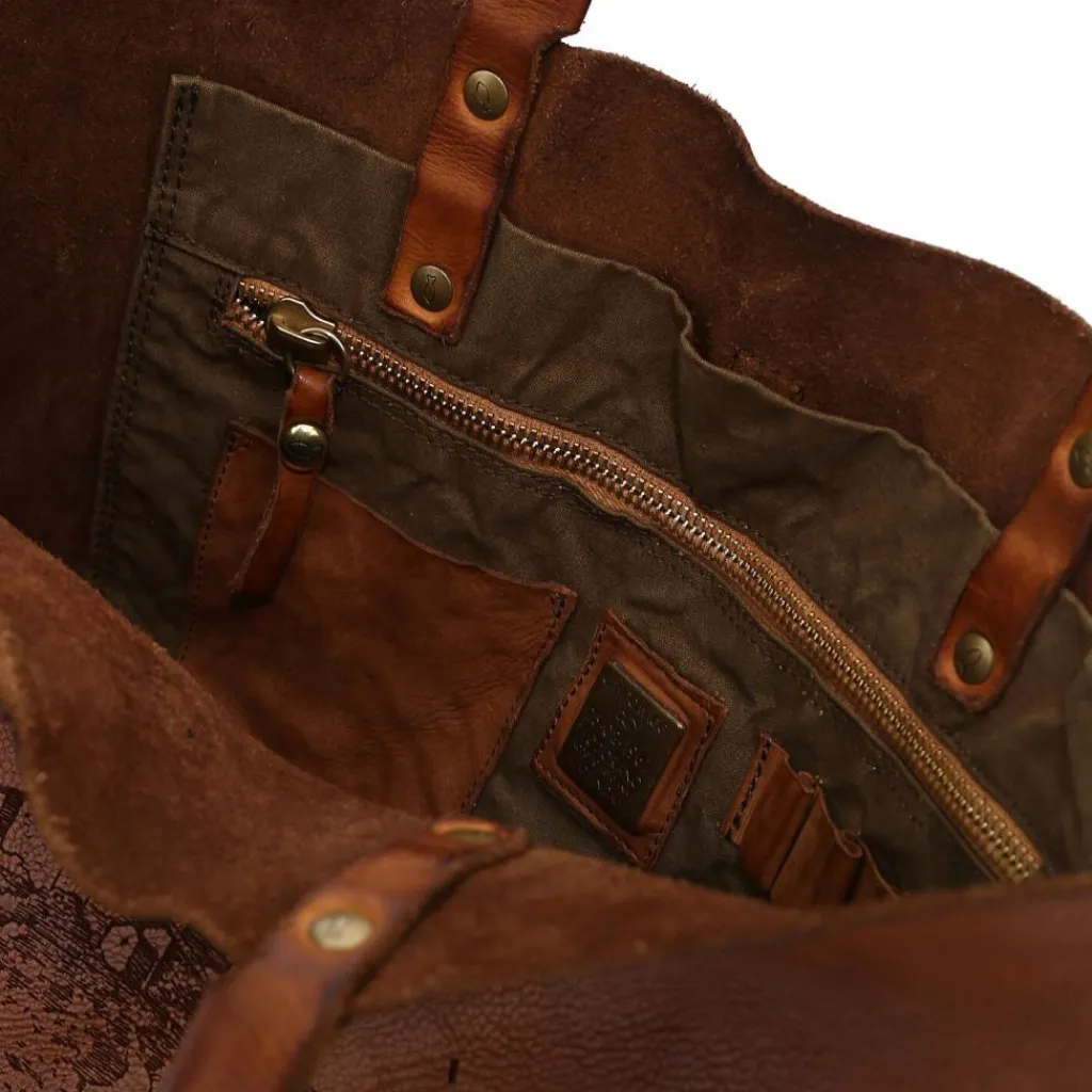 Campomaggi Shopper|Schultertaschen<Shopper Tasche Leder 43 cm cognac