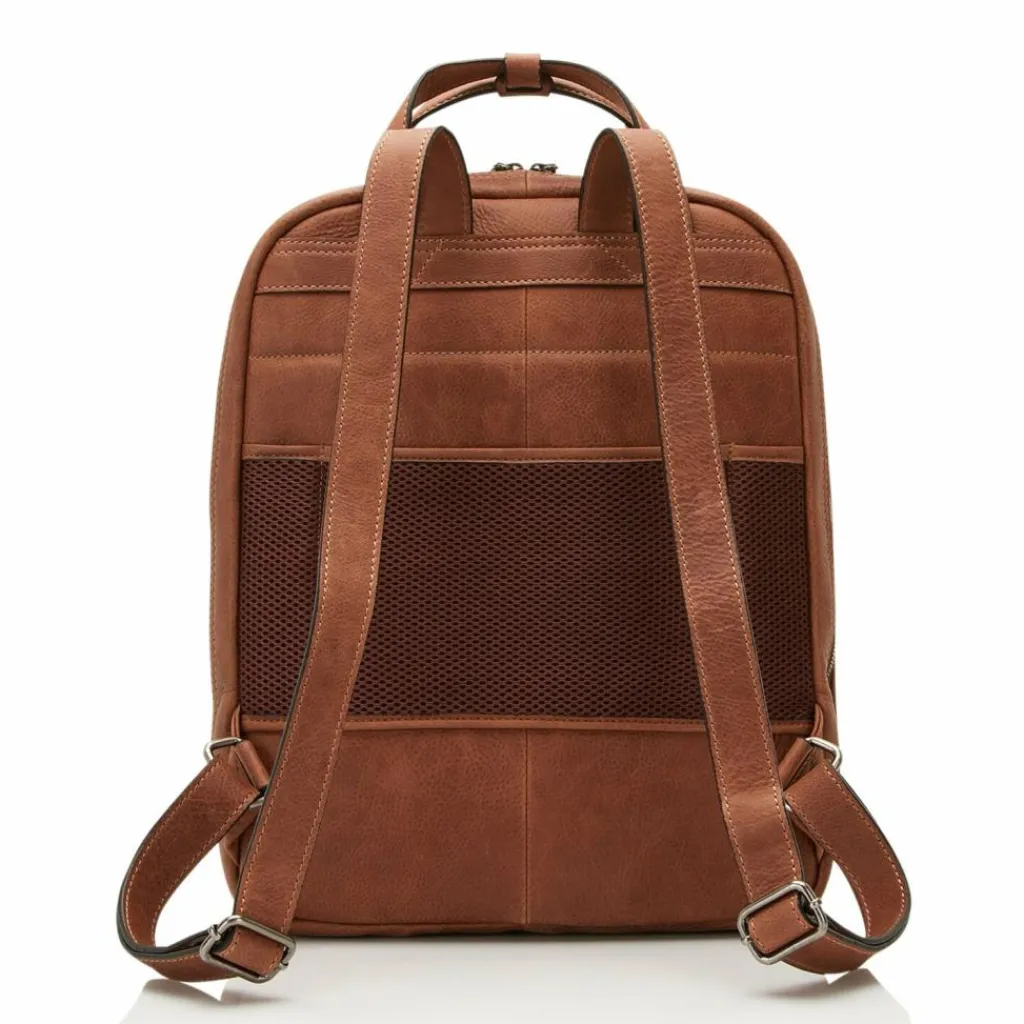 Outlet Castelijn & Beerens Carisma Rucksack RFID Leder 40 cm Laptopfach cognac