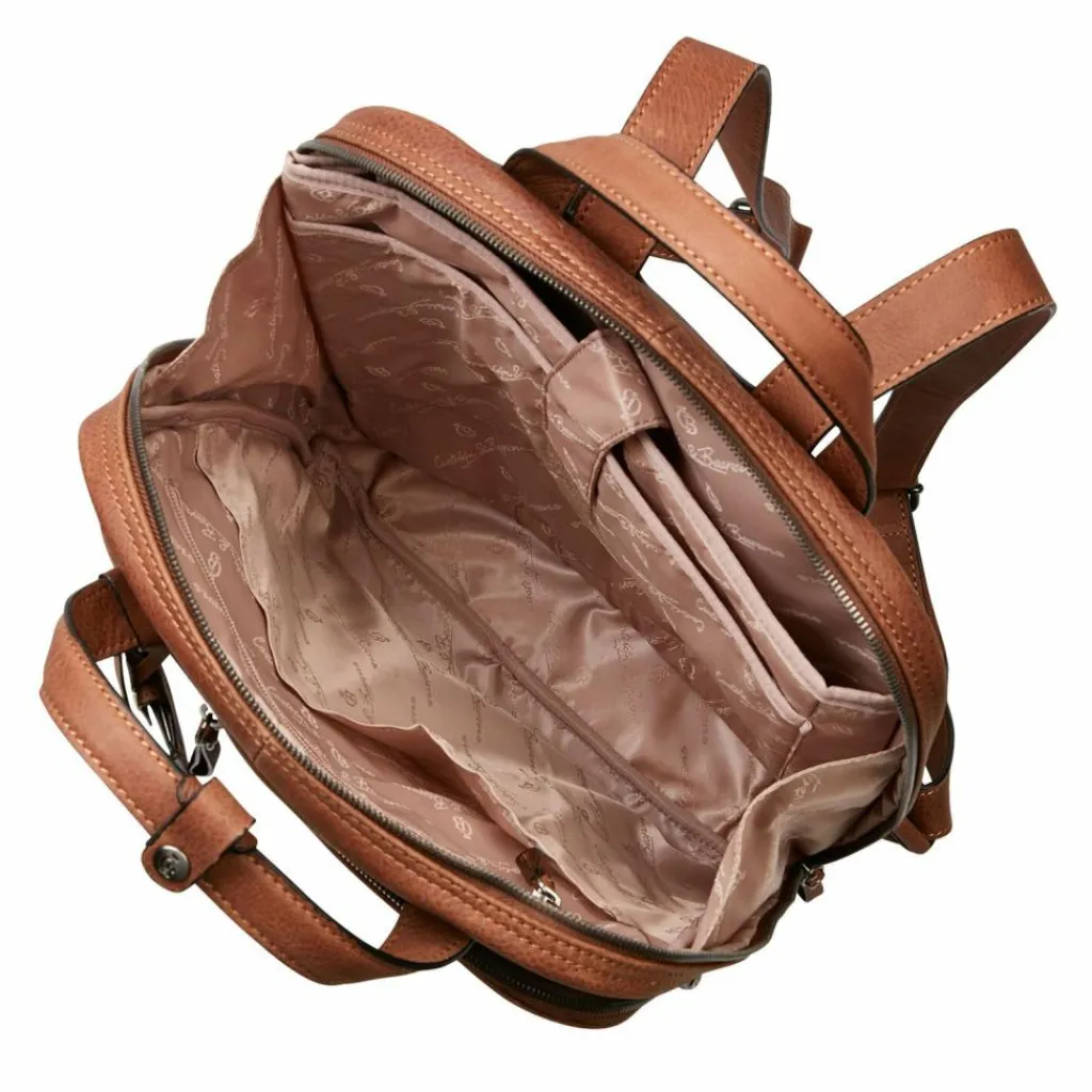 Outlet Castelijn & Beerens Carisma Rucksack RFID Leder 40 cm Laptopfach cognac