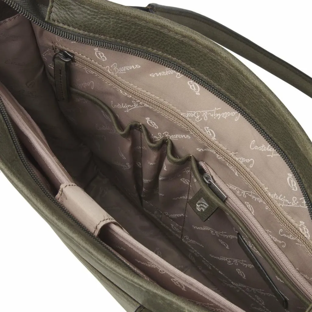 Castelijn & Beerens Carisma Schultertasche RFID Leder 34 cm Laptopfach grün