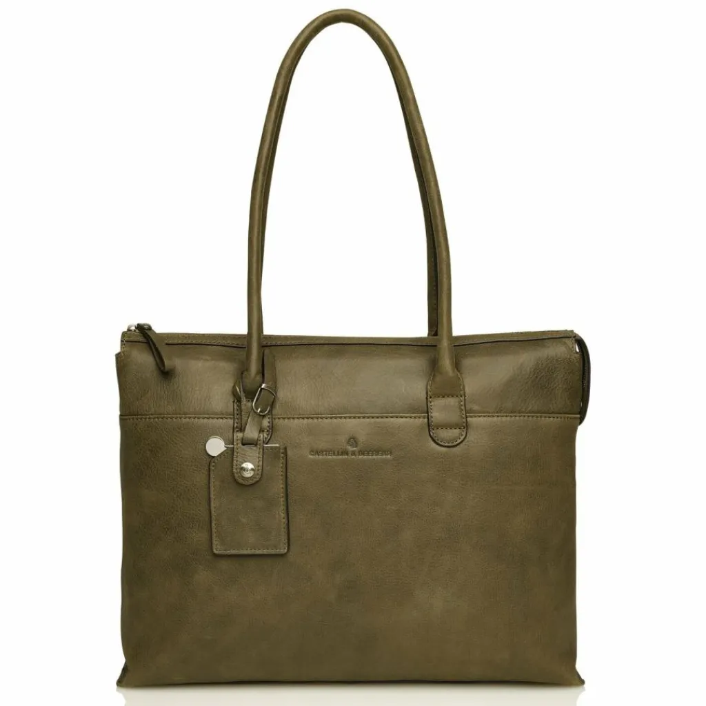 Castelijn & Beerens Schultertaschen<Carisma Schultertasche RFID Leder 40 cm Laptopfach green