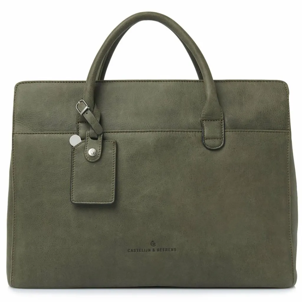 Castelijn & Beerens Shopper|Henkeltaschen<Carisma Shopper Tasche RFID Schutz Leder 41 cm Laptopfach green