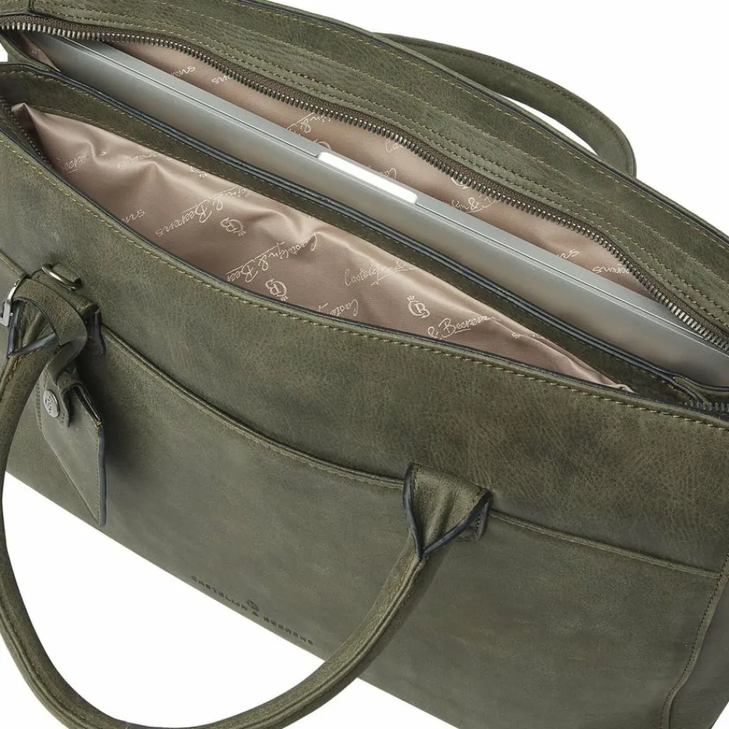 Castelijn & Beerens Shopper|Henkeltaschen<Carisma Shopper Tasche RFID Schutz Leder 41 cm Laptopfach green