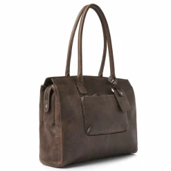 Castelijn & Beerens Carisma Schultertasche RFID Leder 38 cm Laptopfach mocca