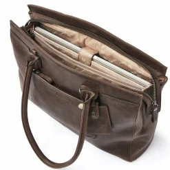 Castelijn & Beerens Carisma Schultertasche RFID Leder 38 cm Laptopfach mocca