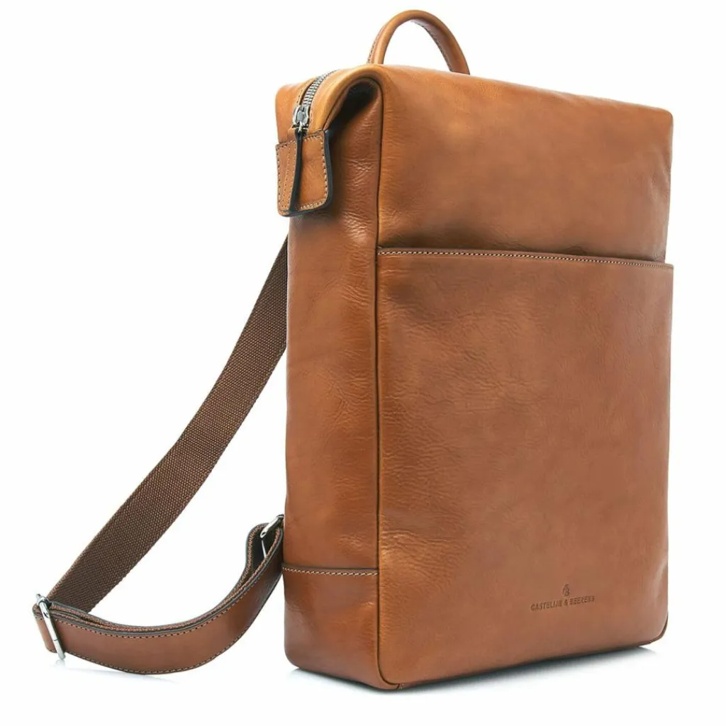 Online Castelijn & Beerens Laurens Daypack RFID Schutz Leder 41 cm Laptopfach light brown