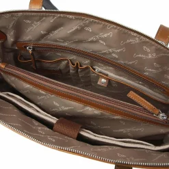 New Castelijn & Beerens Lia Shopper Tasche RFID Schutz Leder 45 cm Laptopfach light brown