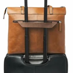 New Castelijn & Beerens Lia Shopper Tasche RFID Schutz Leder 45 cm Laptopfach light brown