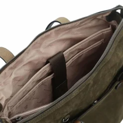 New Castelijn & Beerens Nubuck Schultertasche Leder 40 cm Laptopfach green