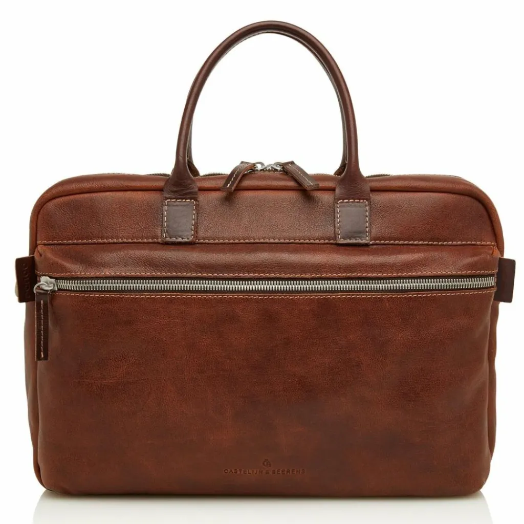 Castelijn & Beerens Renee Aktentasche RFID Leder 41 cm Laptopfach lightbrown