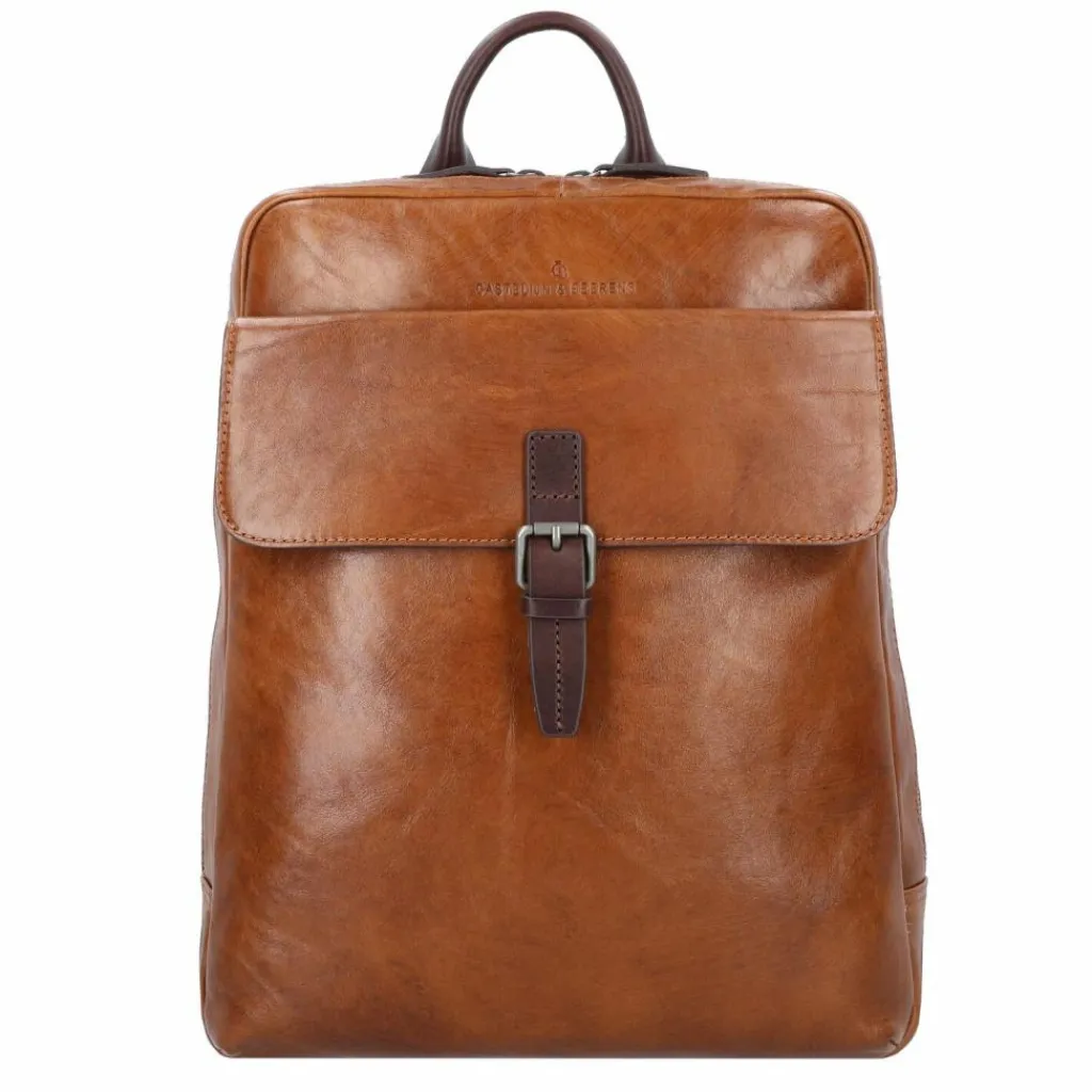 Castelijn & Beerens Rien Rucksack RFID Leder 40 cm Laptopfach braun