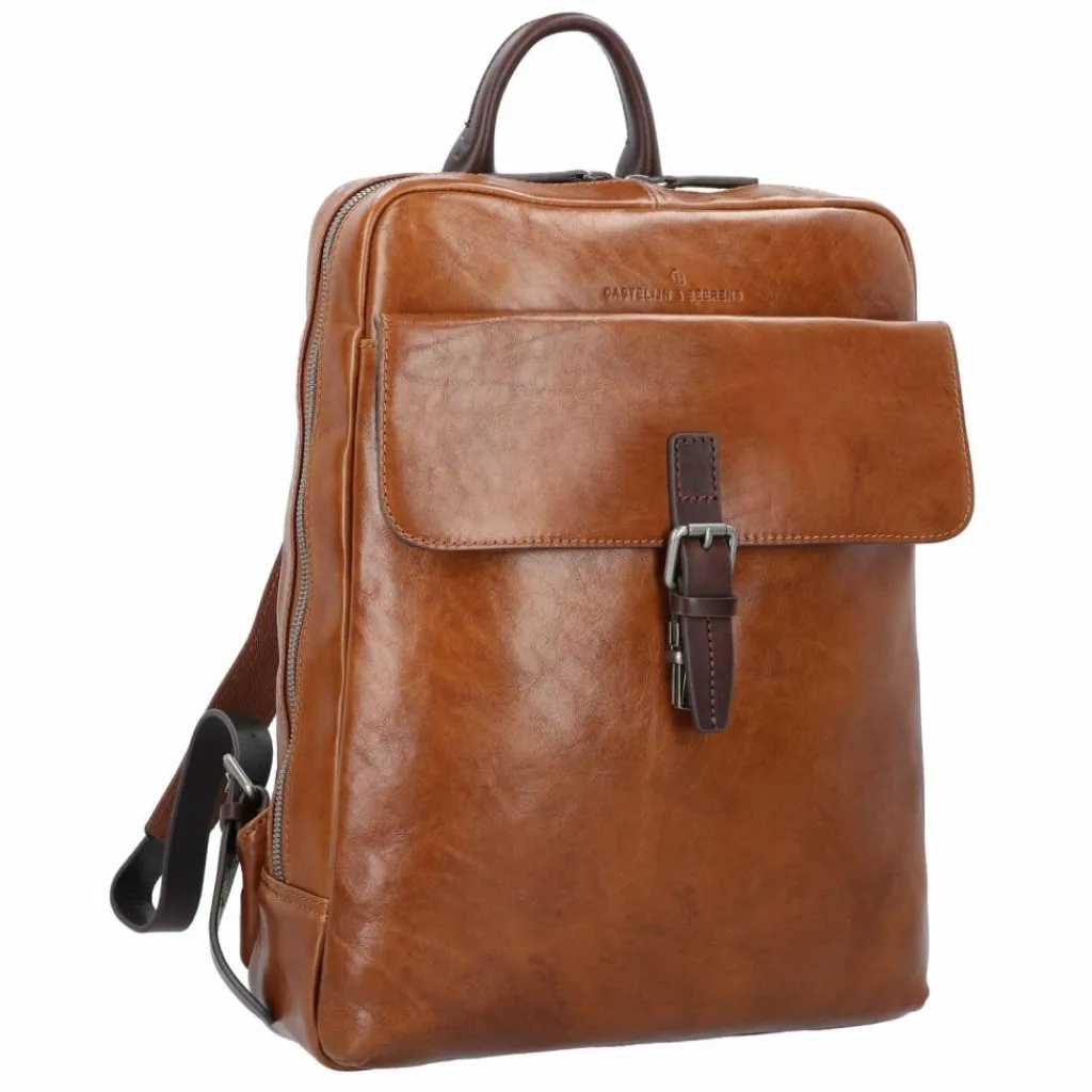 Castelijn & Beerens Rien Rucksack RFID Leder 40 cm Laptopfach braun
