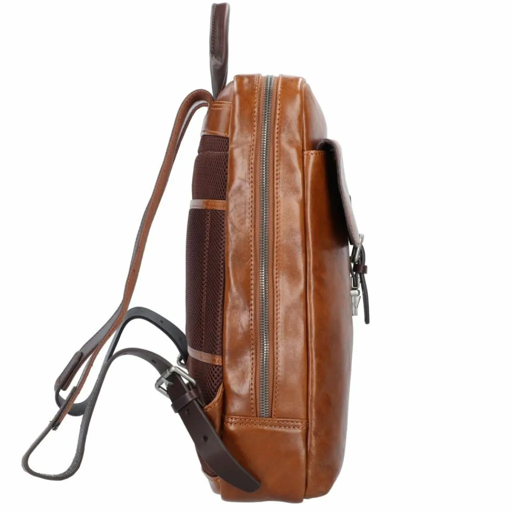 Castelijn & Beerens Rien Rucksack RFID Leder 40 cm Laptopfach braun