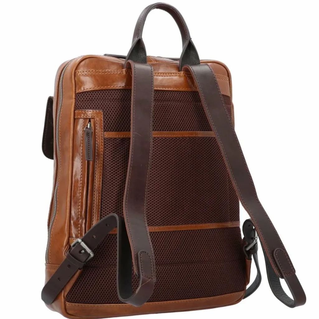 Castelijn & Beerens Rien Rucksack RFID Leder 40 cm Laptopfach braun