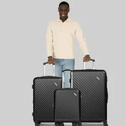 Check.In Koffersets 3-Teilig|Koffersets Als Hartgepäck<Paradise 2.0 4 Rollen Kofferset 3-teilig mit Dehnfalte black