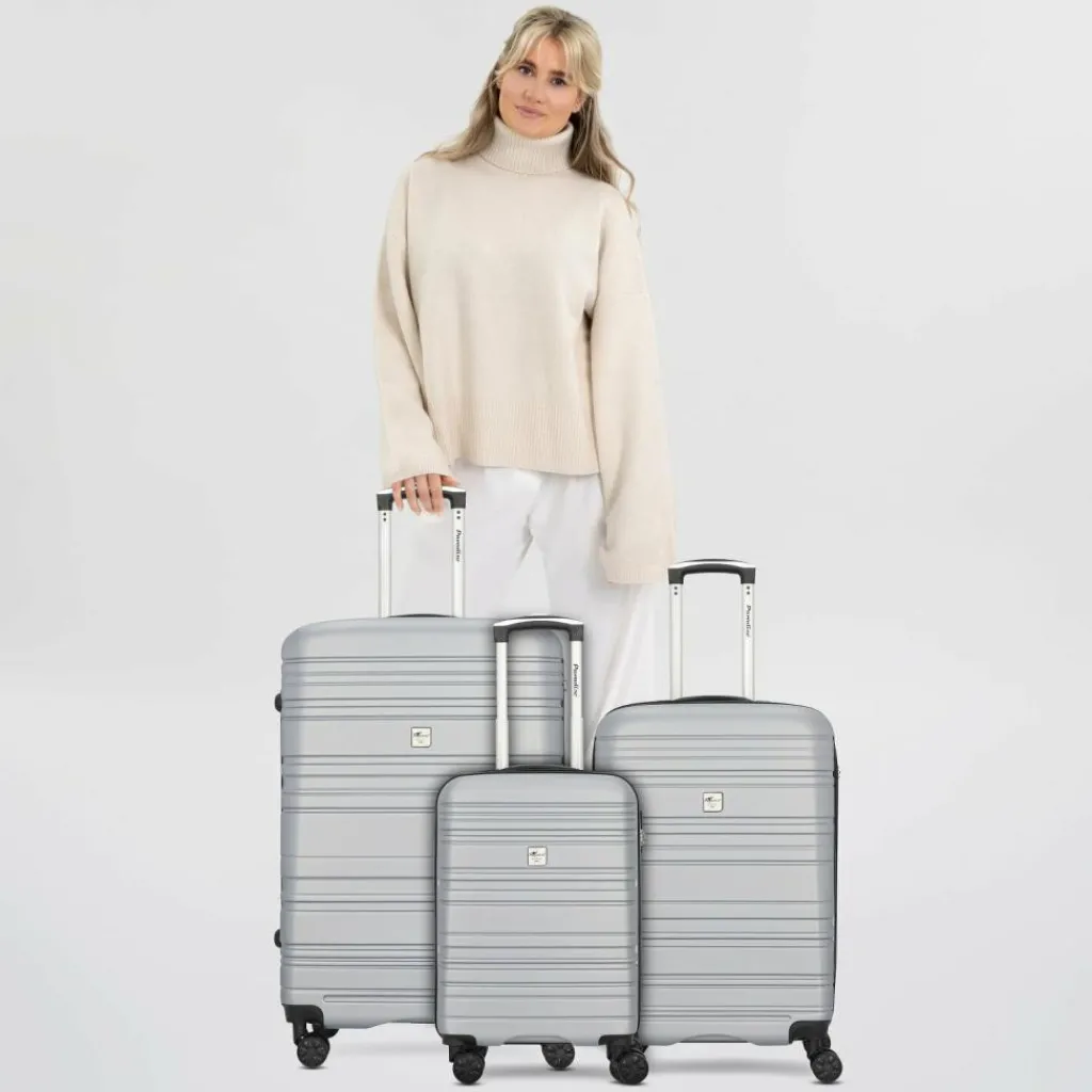 Check.In Koffersets Als Hartgepäck|Koffersets 3-Teilig<Paradise 4 Rollen Kofferset 3-teilig silver