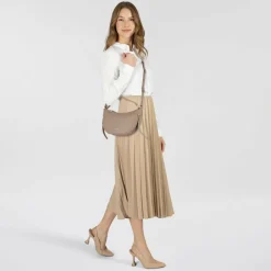 Coccinelle C-Easy Schultertasche Leder 25 cm warm taupe