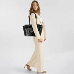 Coccinelle Shopper|Schultertaschen<Double Beat Shopper Tasche Leder 33 cm noir