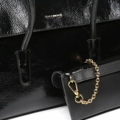 Coccinelle Shopper|Schultertaschen<Double Beat Shopper Tasche Leder 33 cm noir