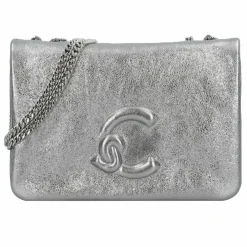 New Coccinelle Dulse Schultertasche Leder 19 cm steel