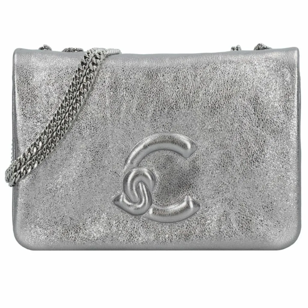 New Coccinelle Dulse Schultertasche Leder 19 cm steel