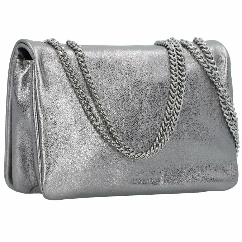 New Coccinelle Dulse Schultertasche Leder 19 cm steel