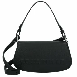 Clearance Coccinelle Myrtha Schultertasche Leder 24 cm noir
