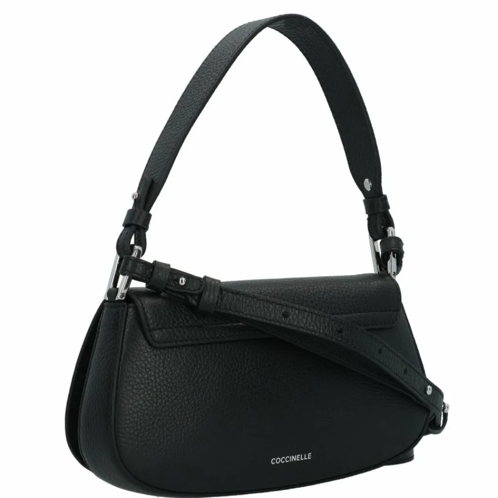 Clearance Coccinelle Myrtha Schultertasche Leder 24 cm noir