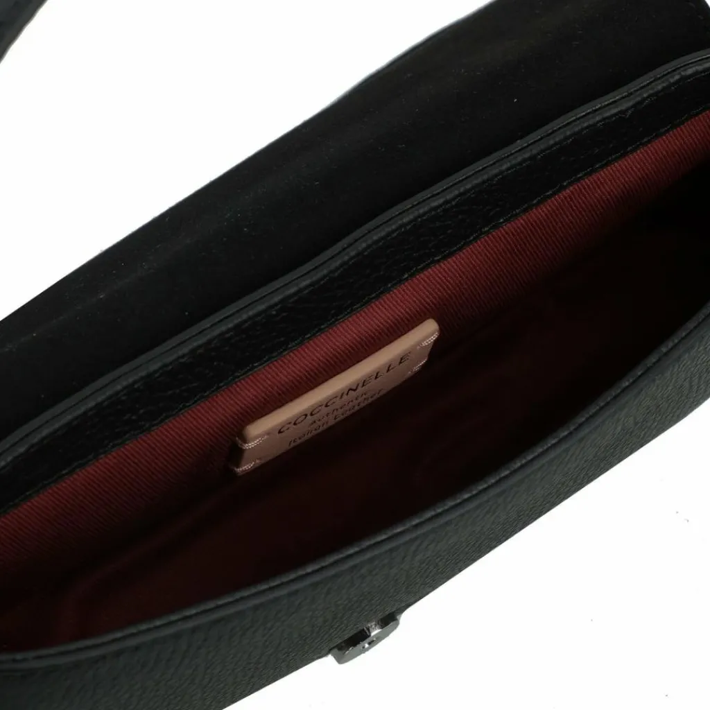 Clearance Coccinelle Myrtha Schultertasche Leder 24 cm noir