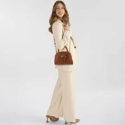 Sale Coccinelle Sabine Handtasche Leder 22 cm cognac