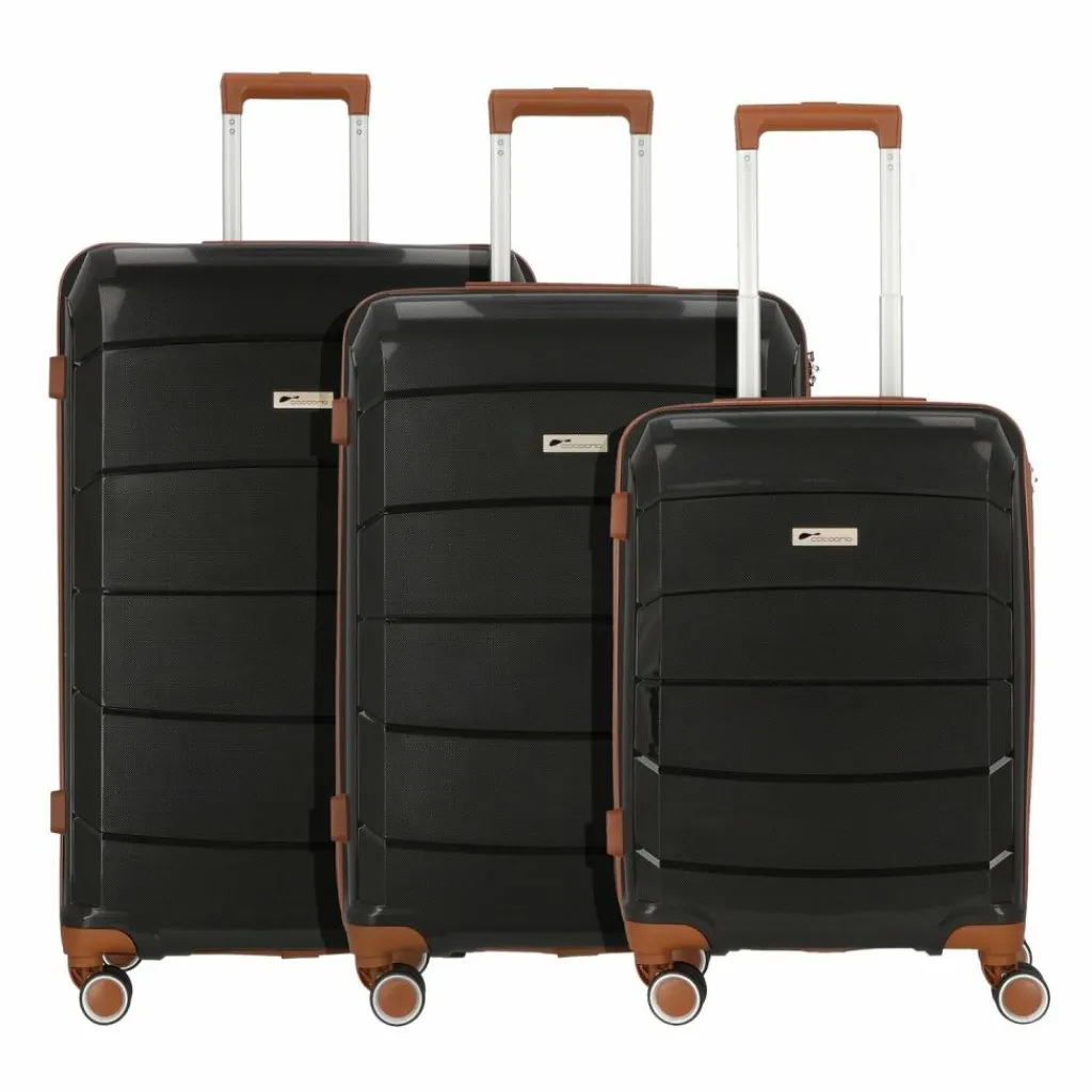 Online Cocoono Graz 4 Rollen Kofferset 3-teilig schwarz-braun